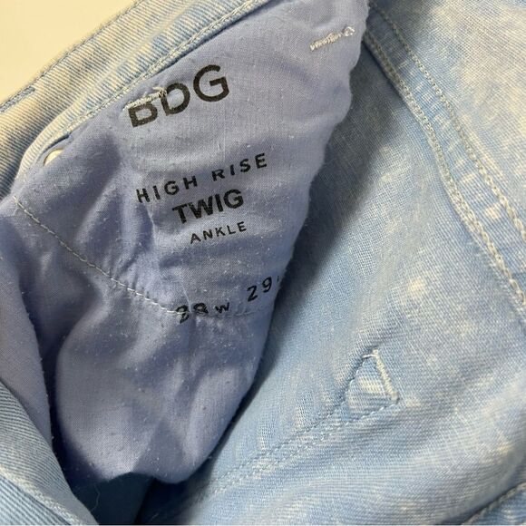 BDG Urban Outfitters Blue Acid Wash High Rise Twig Ankle Jeans Womens Size 28 - Picture 7 of 9